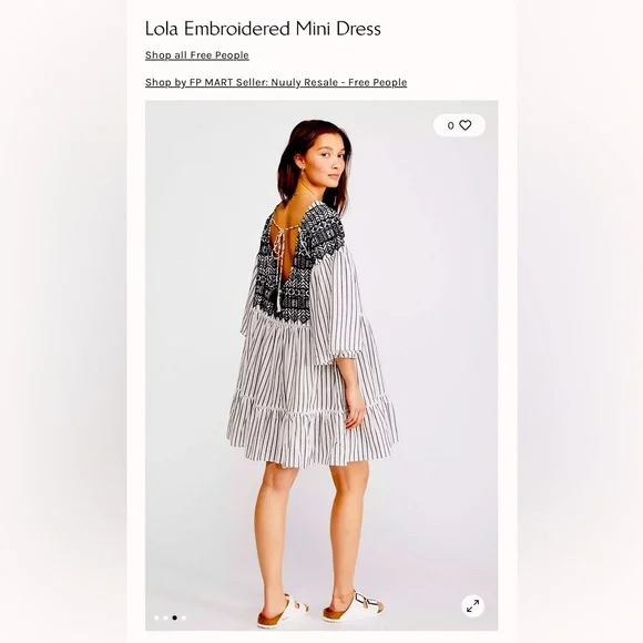 Free People | Dresses | Lola Embroidered Mini Dress M | Poshmark